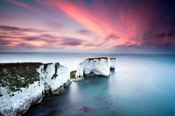 Картинка природа побережье море скалы закат