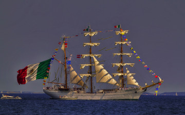 Картинка корабли парусники паруса флаги мачты корабль океан