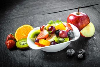 Картинка еда фрукты +ягоды десерт fruits тарелка fresh