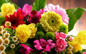 Картинка цветы букеты +композиции bouquets лилии альстрёмерия букет гвоздики герберы