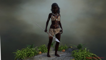 Картинка 3д+графика амазонки+ amazon взгляд фон девушка