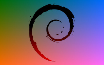 обоя компьютеры, debian, логотип, фон