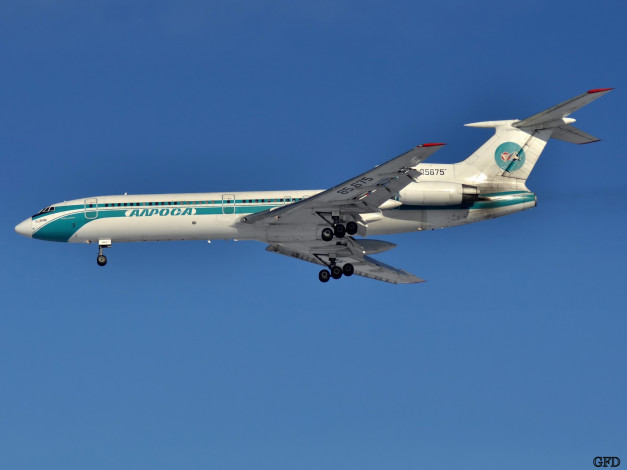 Обои картинки фото алроса, ту, 154м, авиация, пассажирские, самолёты