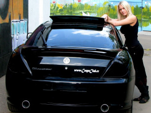 Картинка автомобили авто девушками блондинка черный цвет