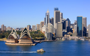 Картинка сидней города австралия высотные здания побережье австалия океан