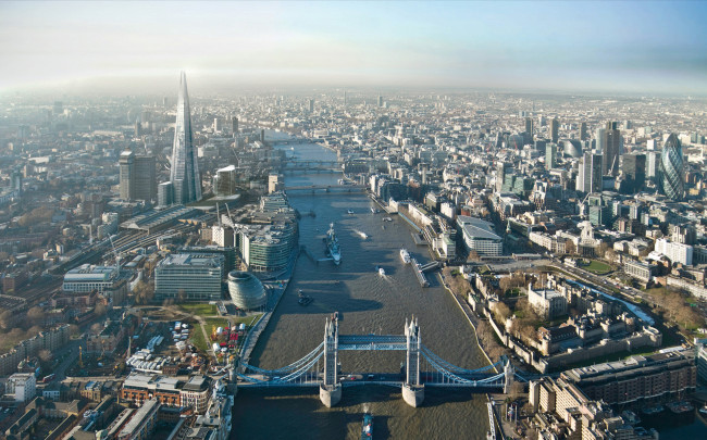 Обои картинки фото лондон, города, великобритания, панорама
