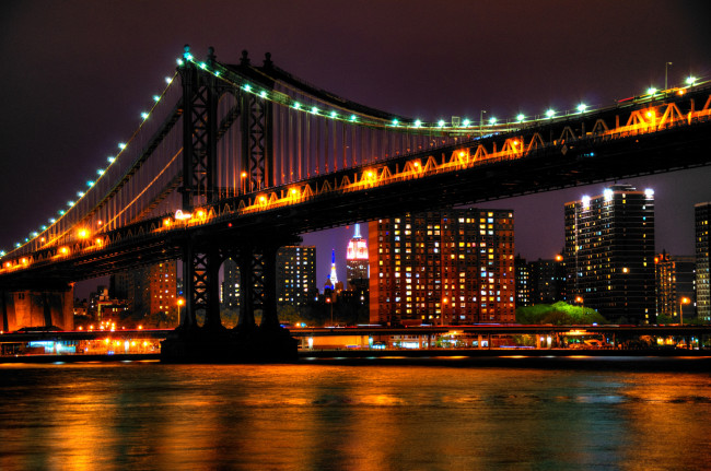 Обои картинки фото города, нью, йорк, сша, манхэттен, brooklyn, bridge