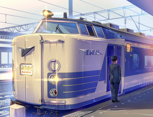 Картинка аниме оружие +техника +технологии поезд