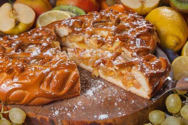 Обои картинки фото еда, пироги, пирог, фруктовый, яблочный