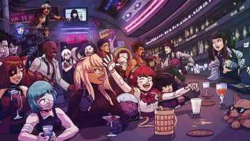 обоя аниме, va-11 hall-a cyberpunk bartender action, va-, 11, hall, a, cyberpunk, bartender, action