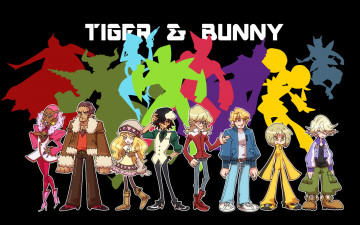 обоя аниме, tiger and bunny, тигр, и, кролик