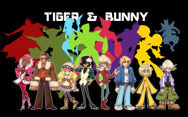Обои картинки фото аниме, tiger and bunny, тигр, и, кролик