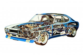 Картинка ford+capri автомобили рентген ford