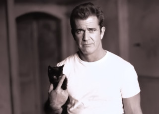 Картинка мужчины mel+gibson актер футболка котенок