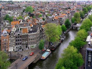 обоя города, амстердам, нидерланды