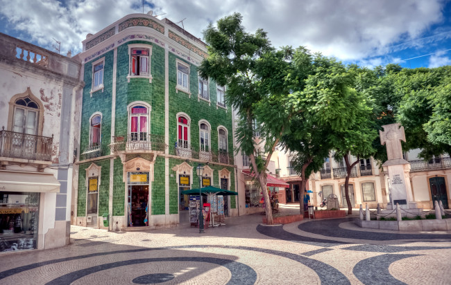Обои картинки фото лагос, португалия, города, улицы, площади, набережные, плитка, улица, здания