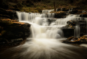 Картинка ricketts glen state park pennsylvania природа водопады каскад осень