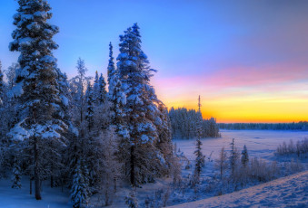 Картинка природа зима закат