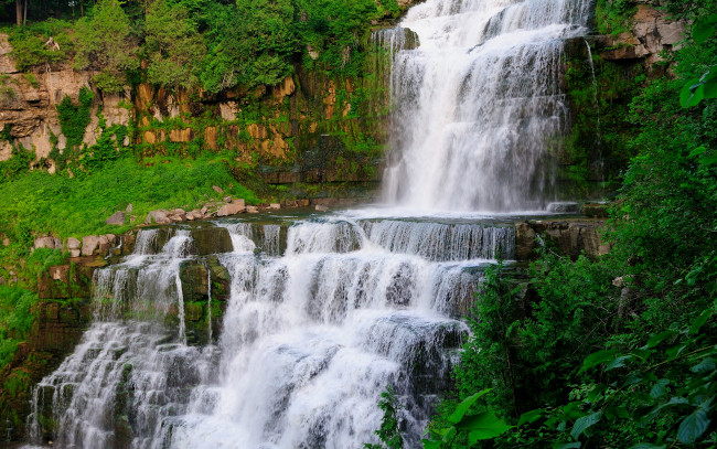 Обои картинки фото водопад, природа, водопады, скалы, пейзаж