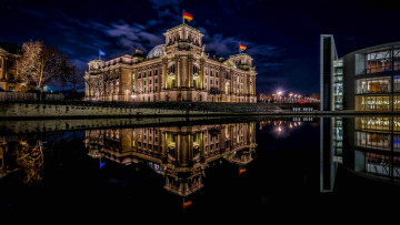 Картинка города берлин+ германия огни ночь берлин