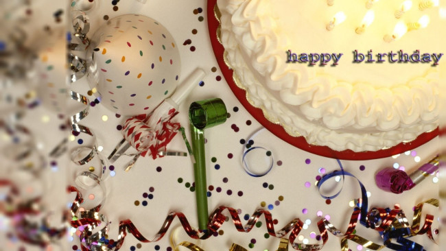 Обои картинки фото праздничные, день рождения, торт, конфетти, колпак