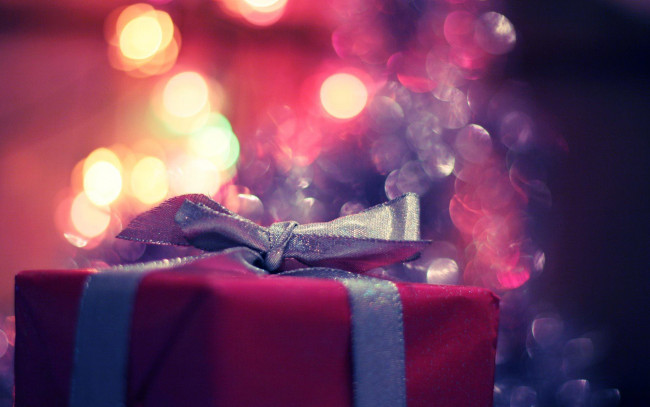 Обои картинки фото праздничные, подарки и коробочки, подарок, коробка, бант, блики