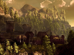 Картинка видео+игры gothic+3 горы лес город