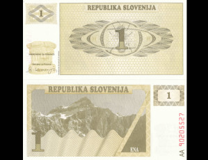 Картинка разное золото купюры монеты 1 толар словения