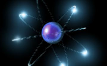 Картинка 3д+графика абстракция+ abstract электрон атом свет орбита