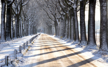 Картинка природа дороги зима пейзаж