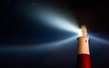 Картинка природа маяки дождь звезды свет ночь
