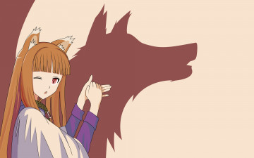 Картинка аниме spice+and+wolf арт тень волк девушка horo spice and wolf