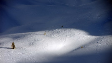 Картинка природа зима горы снег склон