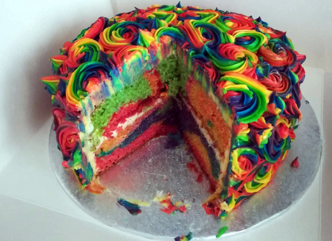 Обои картинки фото еда, торты, торт, многослойный, разноцветный