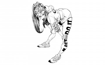 Картинка рисованное люди девушка спорт поза