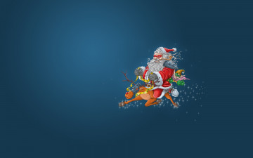 Картинка праздничные дед мороз злой санта олень эльф