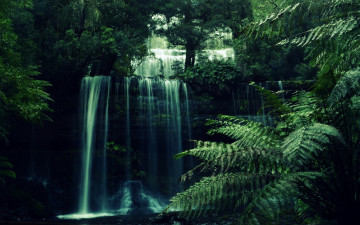 обоя природа, водопады, джунгли, тропики, водопад