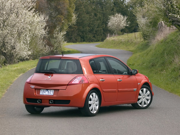 Обои картинки фото автомобили, renault, 2004г, au-spec, 5-door, rs, megane