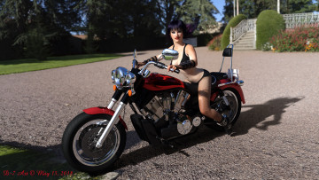 Картинка 3д+графика люди-авто мото+ people-+car+ +moto фон мотоцикл взгляд девушка