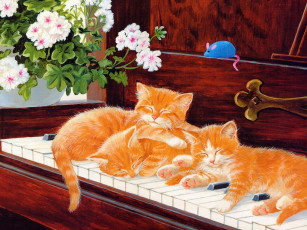Картинка 03 рисованные животные коты