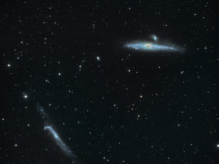 Картинка ngc4631 ngc4656 космос галактики туманности