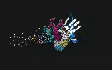 Картинка векторная графика птицы рука перя