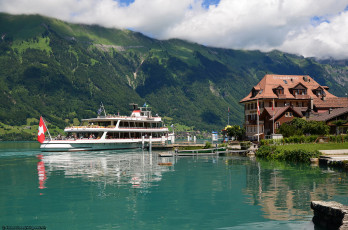 Картинка швейцария iseltwald lake brienz корабли катера