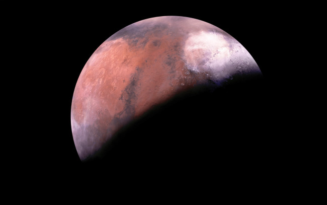 Обои картинки фото mars, космос, марс, тень