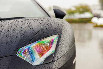Картинка автомобили фрагменты+автомобиля цвет чёрный капли мокрая aventador lamborghini