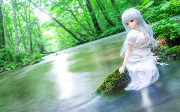 Картинка разное игрушки лето платье кукла деревья вода река
