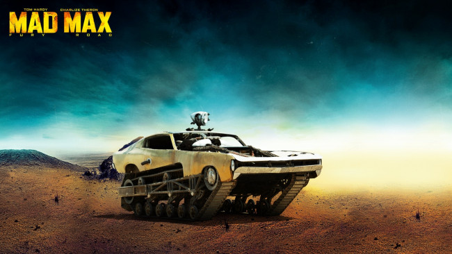 Обои картинки фото кино фильмы, mad max,  fury road, прожектор, машина, безумный, макс, пустыня, вездеход