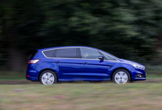 Обои картинки фото автомобили, ford, синий, 2015г, uk-spec, s-max
