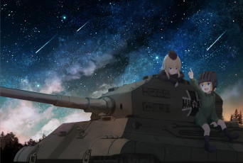 Картинка аниме girls+und+panzer танк девушки