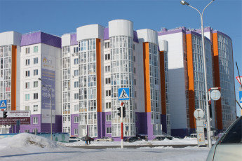 Картинка зима города -+здания +дома дом зимний день